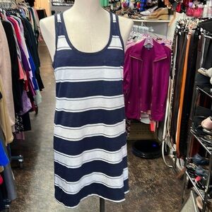 NWT J.Crew Blue & White Striped Sleeveless Cotton Dress Size S